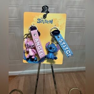 Disney Lilo&Stitch Angel Keychain Bundle Angel from Stitch Key Ring for Backpack